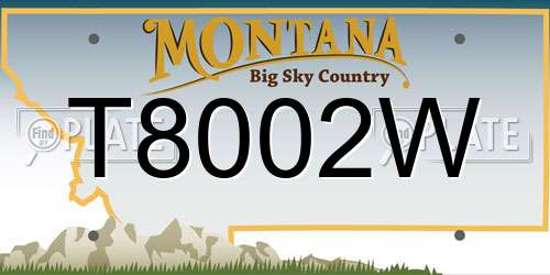 T8002W Montana License Plate