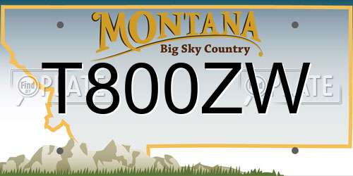 T800ZW Montana License Plate