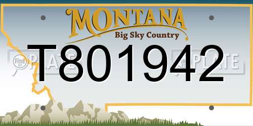 T801942 Montana License Plate
