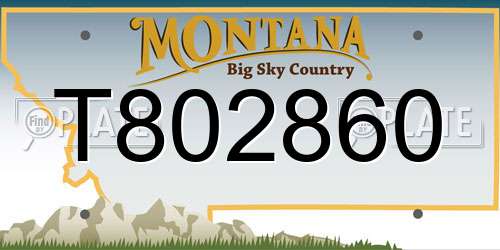 T802860 Montana License Plate