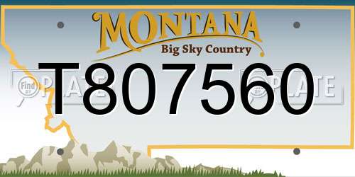 T807560 Montana License Plate