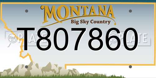 T807860 Montana License Plate