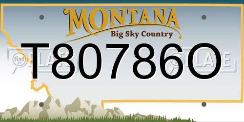 T80786O Montana License Plate