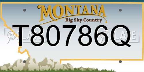 T80786Q Montana License Plate