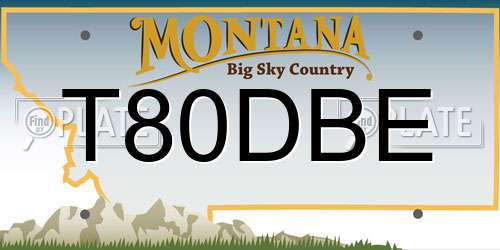 T80DBE Montana License Plate