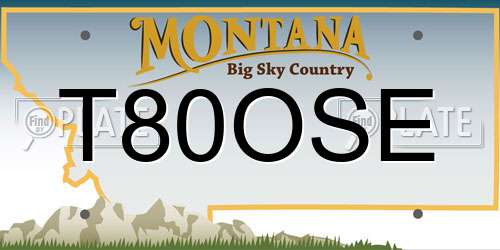 T80OSE Montana License Plate