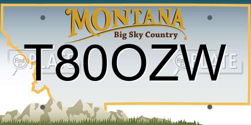 T80OZW Montana License Plate