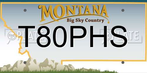T80PHS Montana License Plate