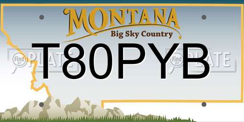 T80PYB Montana License Plate