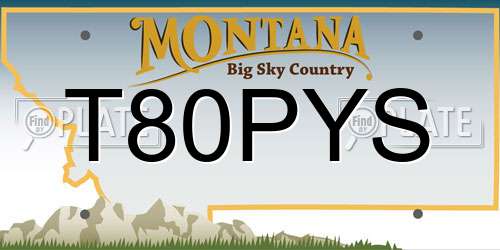 T80PYS Montana License Plate