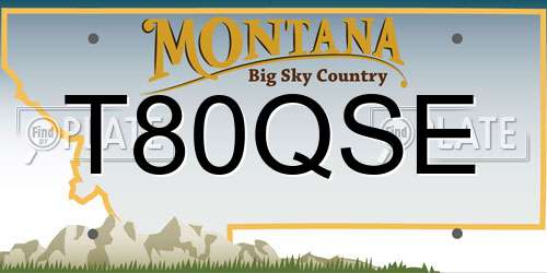 T80QSE Montana License Plate