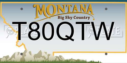 T80QTW Montana License Plate