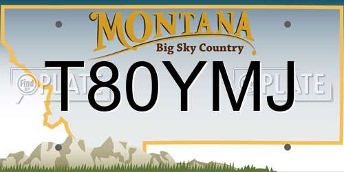 T80YMJ Montana License Plate