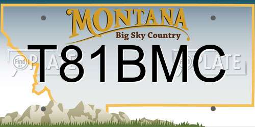 T81BMC Montana License Plate