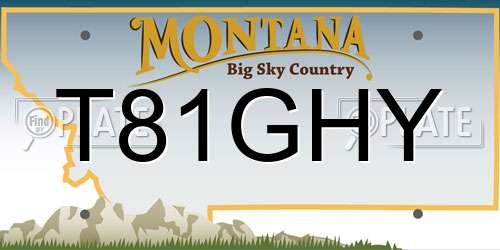 T81GHY Montana License Plate