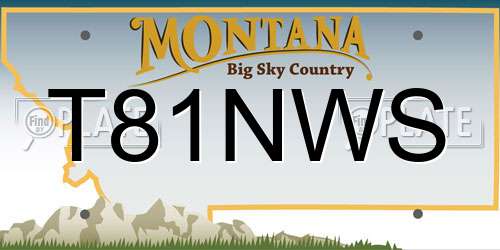 T81NWS Montana License Plate