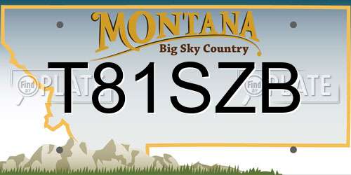 T81SZB Montana License Plate