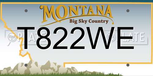 T822WE Montana License Plate