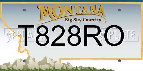 T828RO Montana License Plate