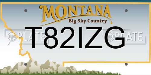 T82IZG Montana License Plate