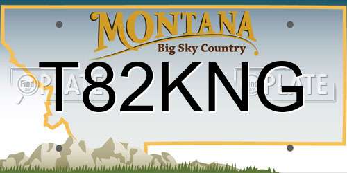 T82KNG Montana License Plate