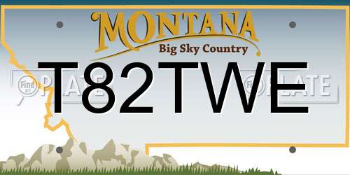 T82TWE Montana License Plate