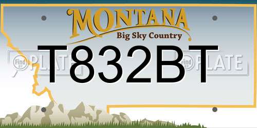 T832BT Montana License Plate