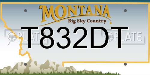 T832DT Montana License Plate