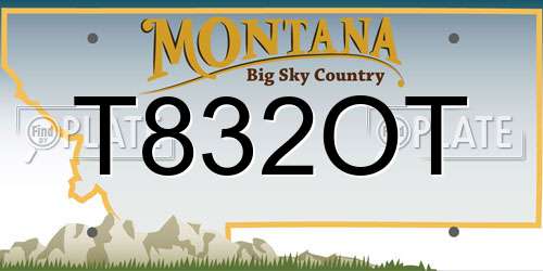T832OT Montana License Plate