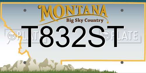 T832ST Montana License Plate