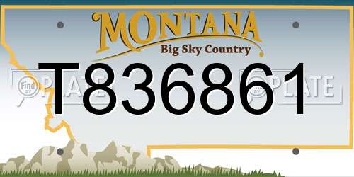 T836861 Montana License Plate