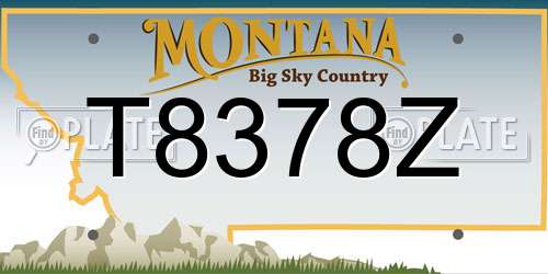 T8378Z Montana License Plate