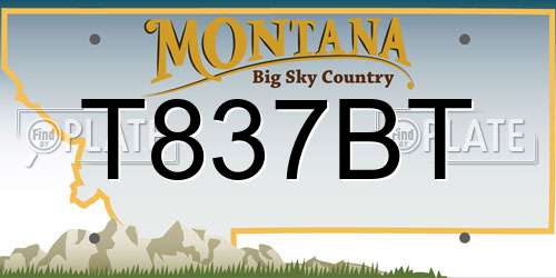 T837BT Montana License Plate