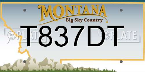 T837DT Montana License Plate