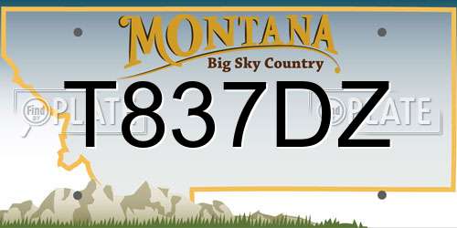 T837DZ Montana License Plate