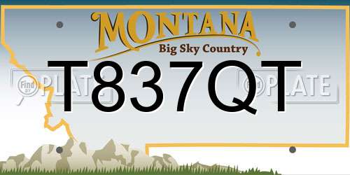 T837QT Montana License Plate