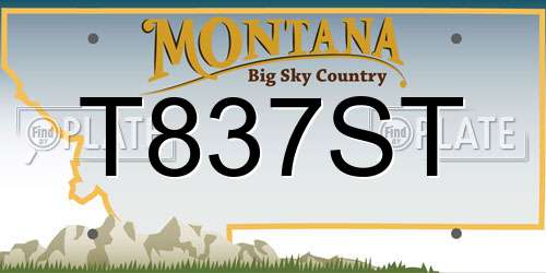 T837ST Montana License Plate