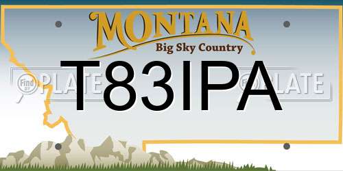 T83IPA Montana License Plate