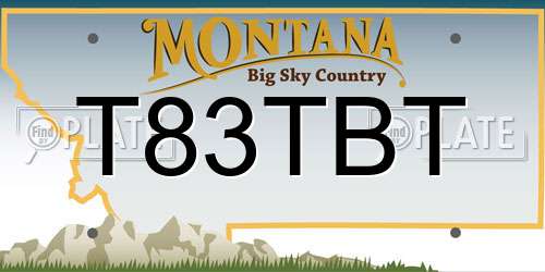 T83TBT Montana License Plate