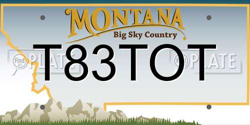 T83TOT Montana License Plate