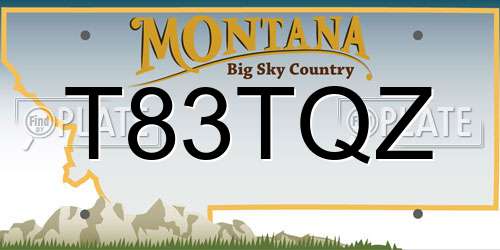 T83TQZ Montana License Plate