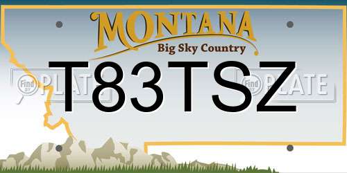 T83TSZ Montana License Plate