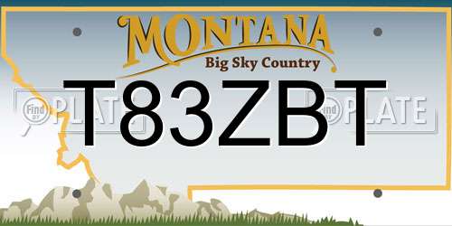T83ZBT Montana License Plate