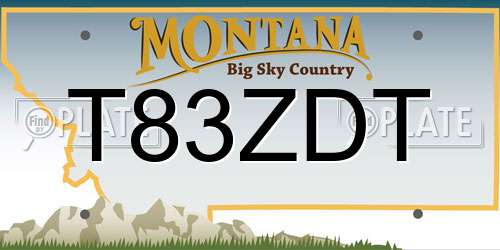 T83ZDT Montana License Plate