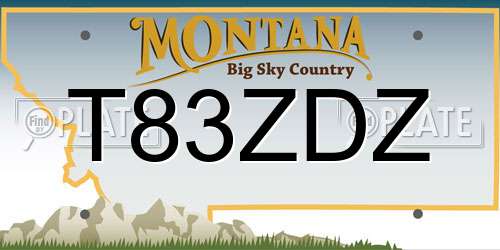 T83ZDZ Montana License Plate