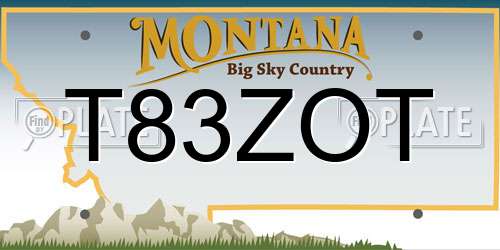 T83ZOT Montana License Plate