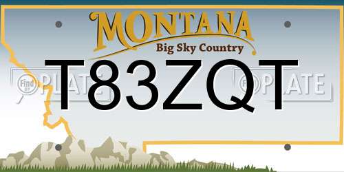 T83ZQT Montana License Plate