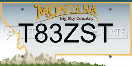 T83ZST Montana License Plate
