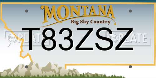 T83ZSZ Montana License Plate