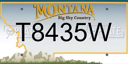 T8435W Montana License Plate